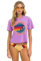 Classic AVIATOR NATION AUSTIN BOYFRIEND TEE - NEON PURPLE