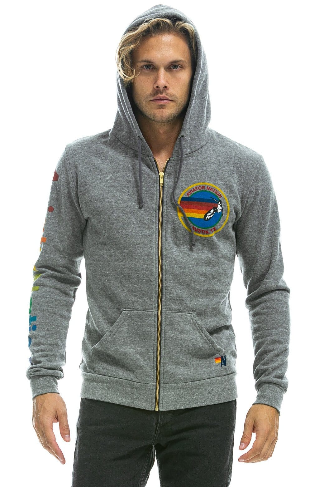 Classic AVIATOR NATION AUSTIN HOODIE - HEATHER GREY