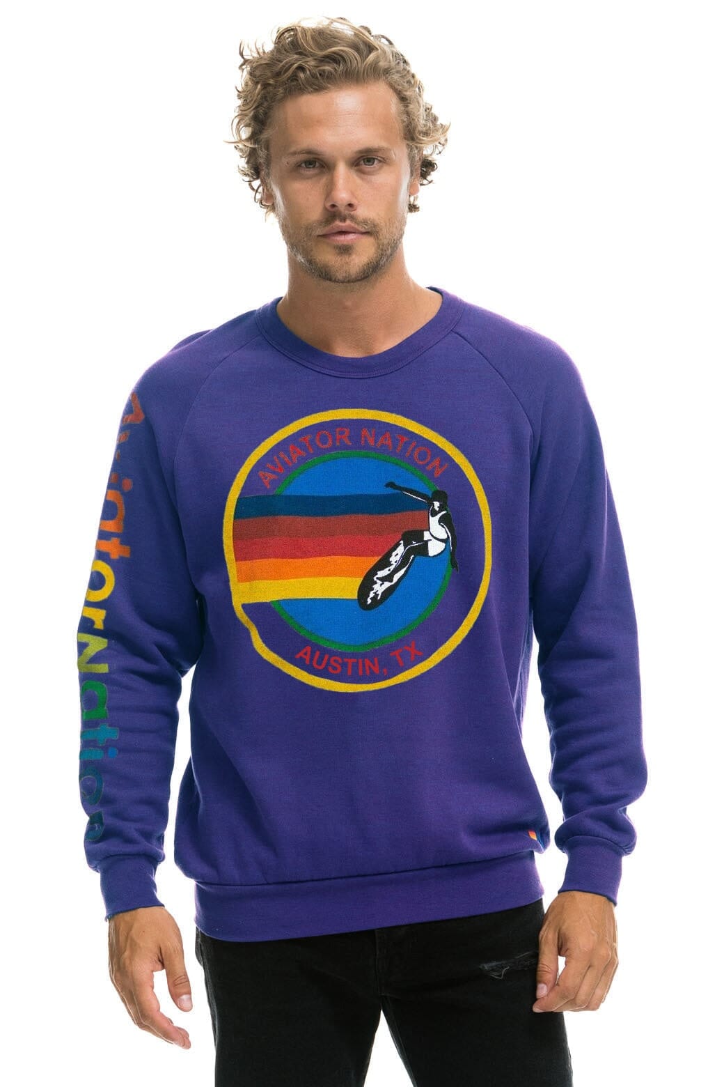 Classic AVIATOR NATION AUSTIN SWEATSHIRT - PURPLE