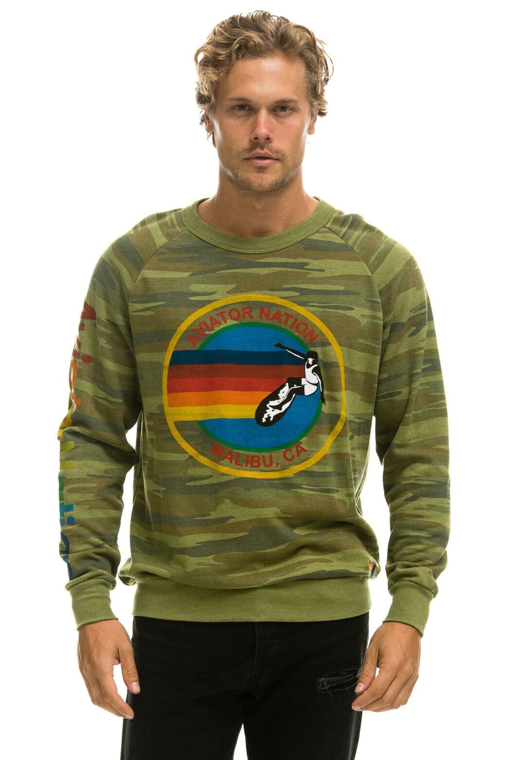 Classic AVIATOR NATION MALIBU SWEATSHIRT - CAMO