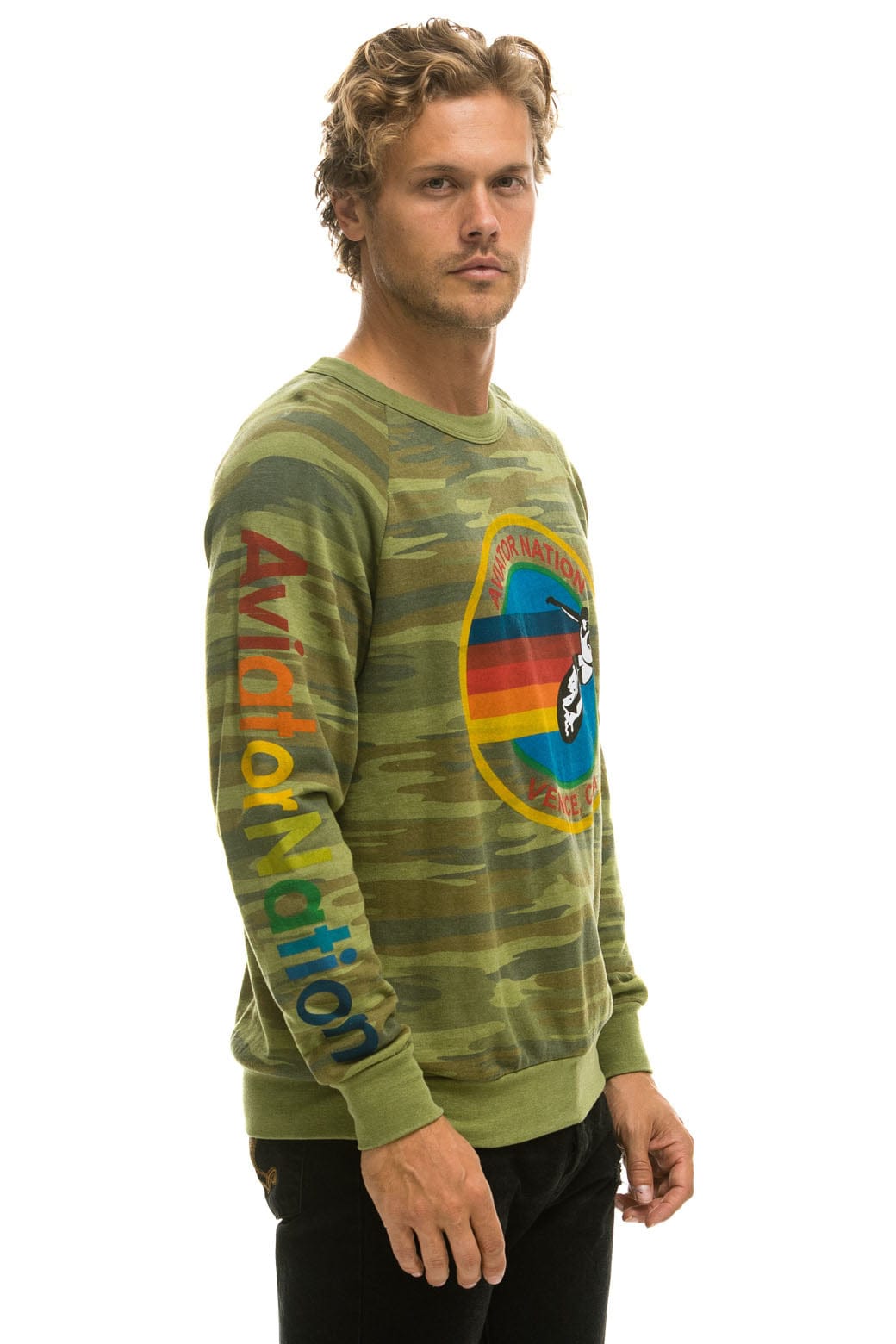 Classic AVIATOR NATION VENICE CREW SWEATSHIRT - CAMO