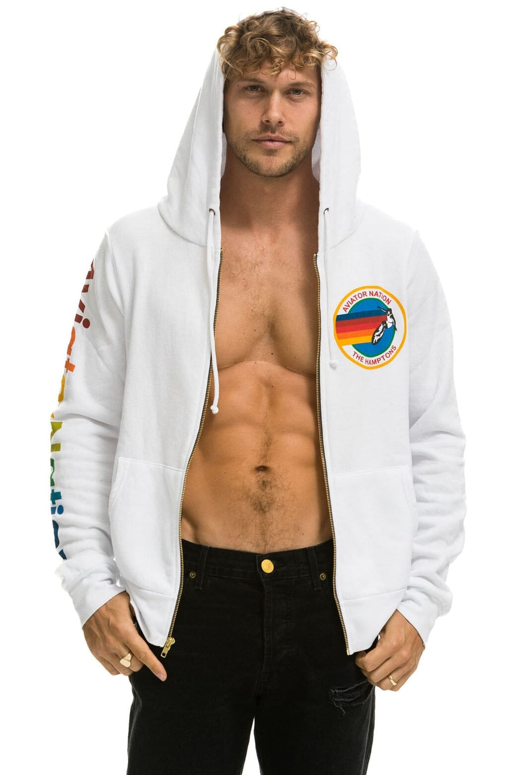 Classic AVIATOR NATION HAMPTONS HOODIE - WHITE