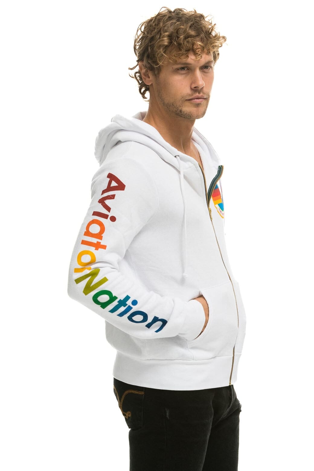 Classic AVIATOR NATION HAMPTONS HOODIE - WHITE