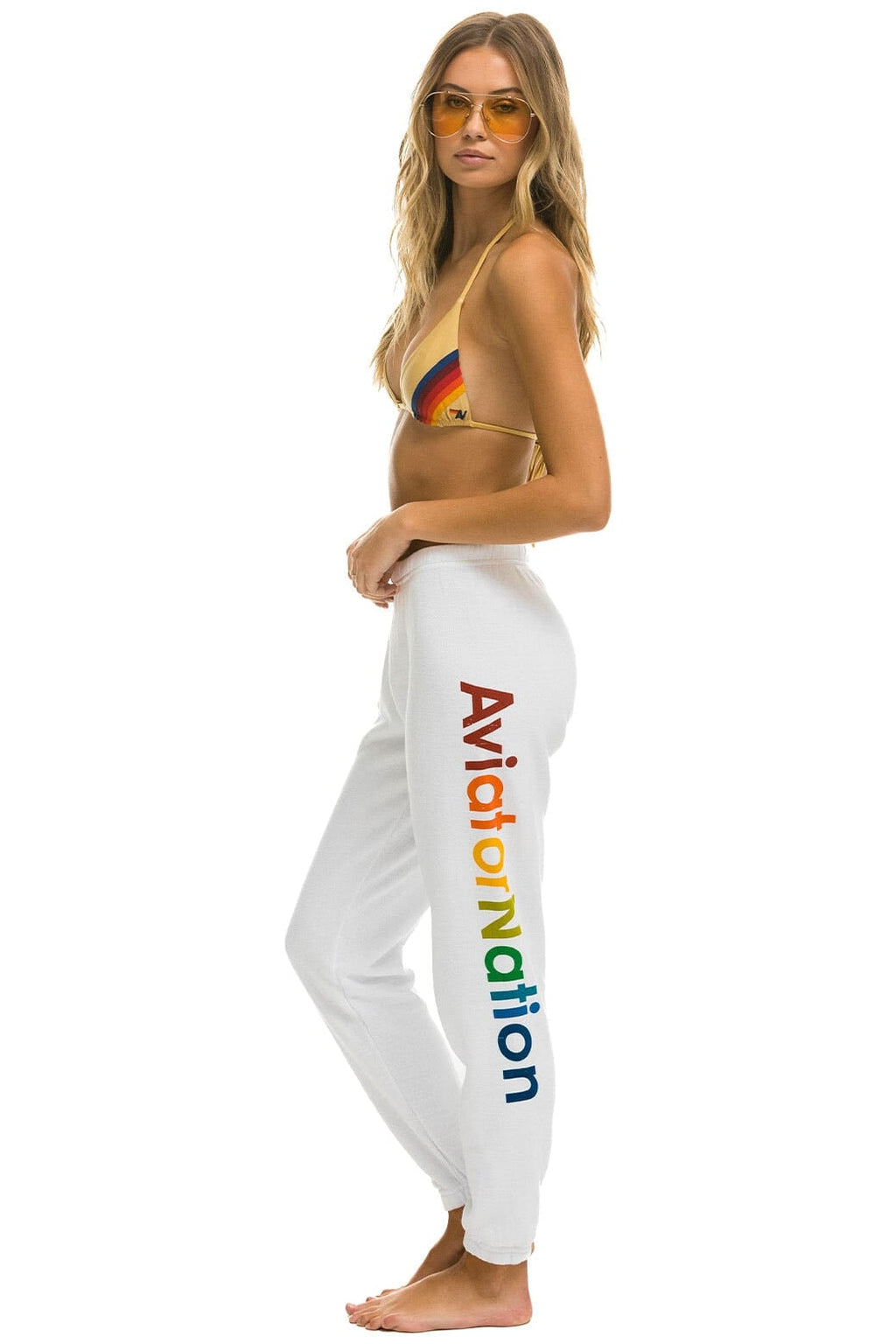Classic AVIATOR NATION HAMPTONS SWEATPANTS - WHITE