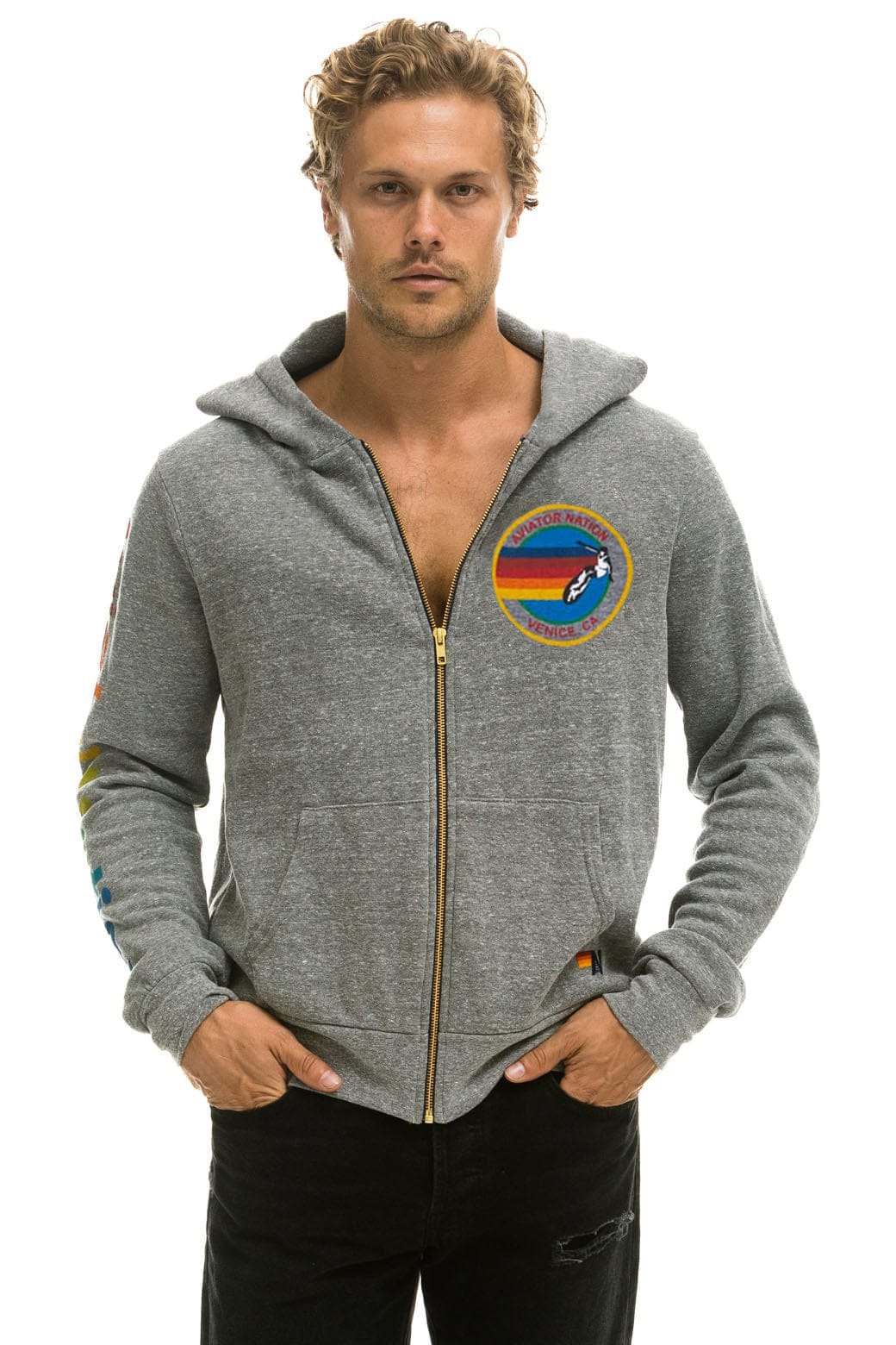 Classic AVIATOR NATION VENICE HOODIE - HEATHER GREY