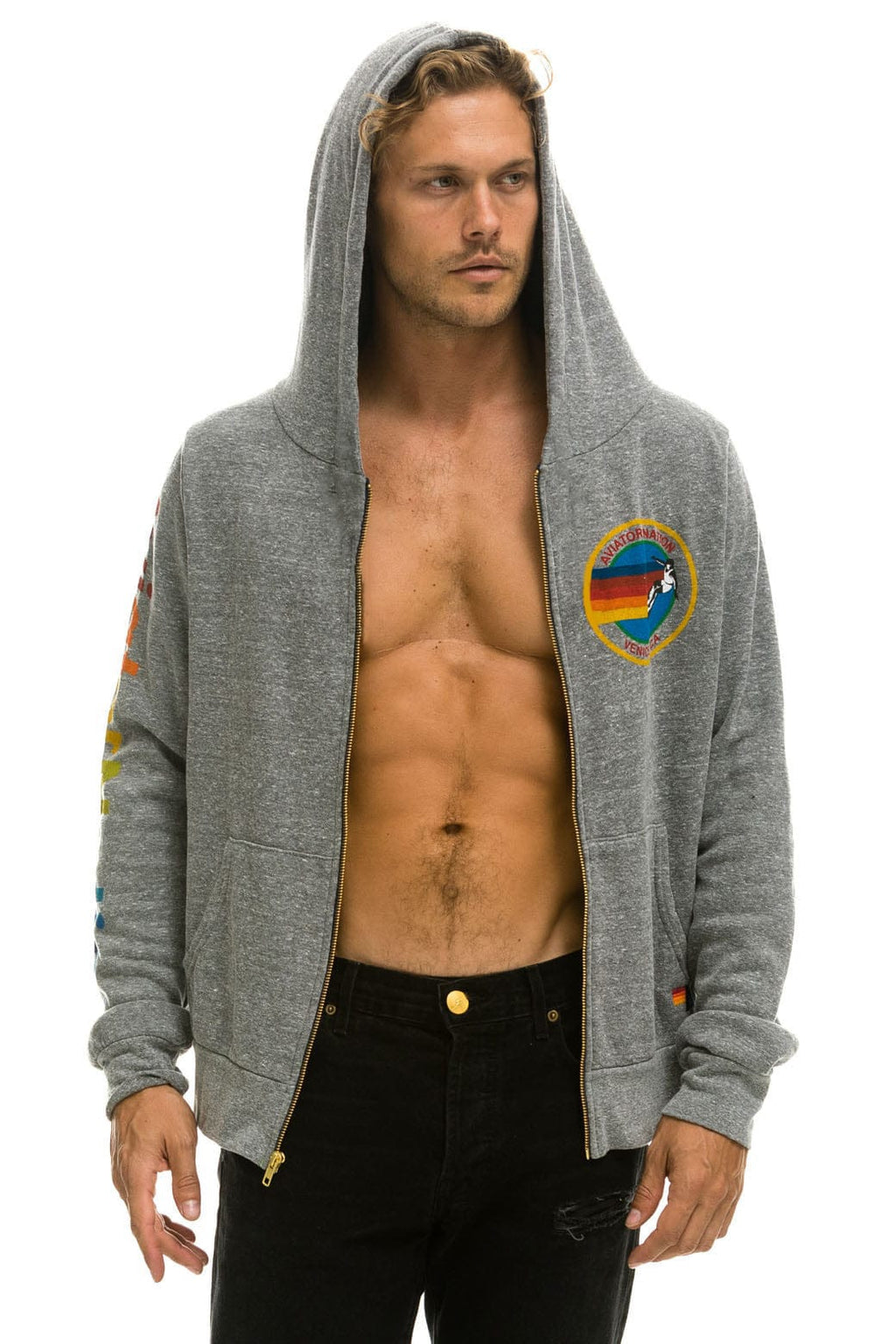 Classic AVIATOR NATION VENICE HOODIE - HEATHER GREY