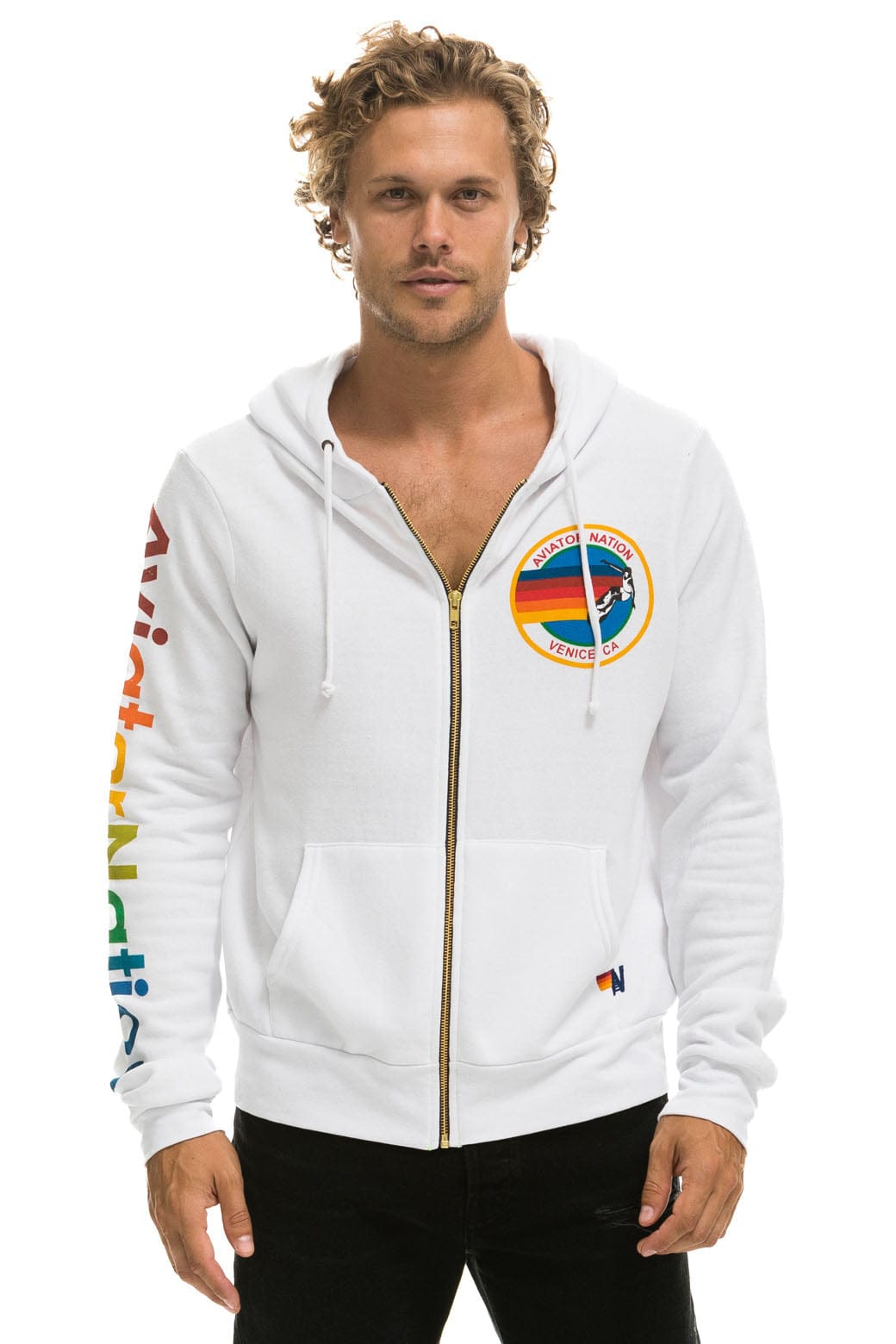 Classic AVIATOR NATION VENICE HOODIE - WHITE