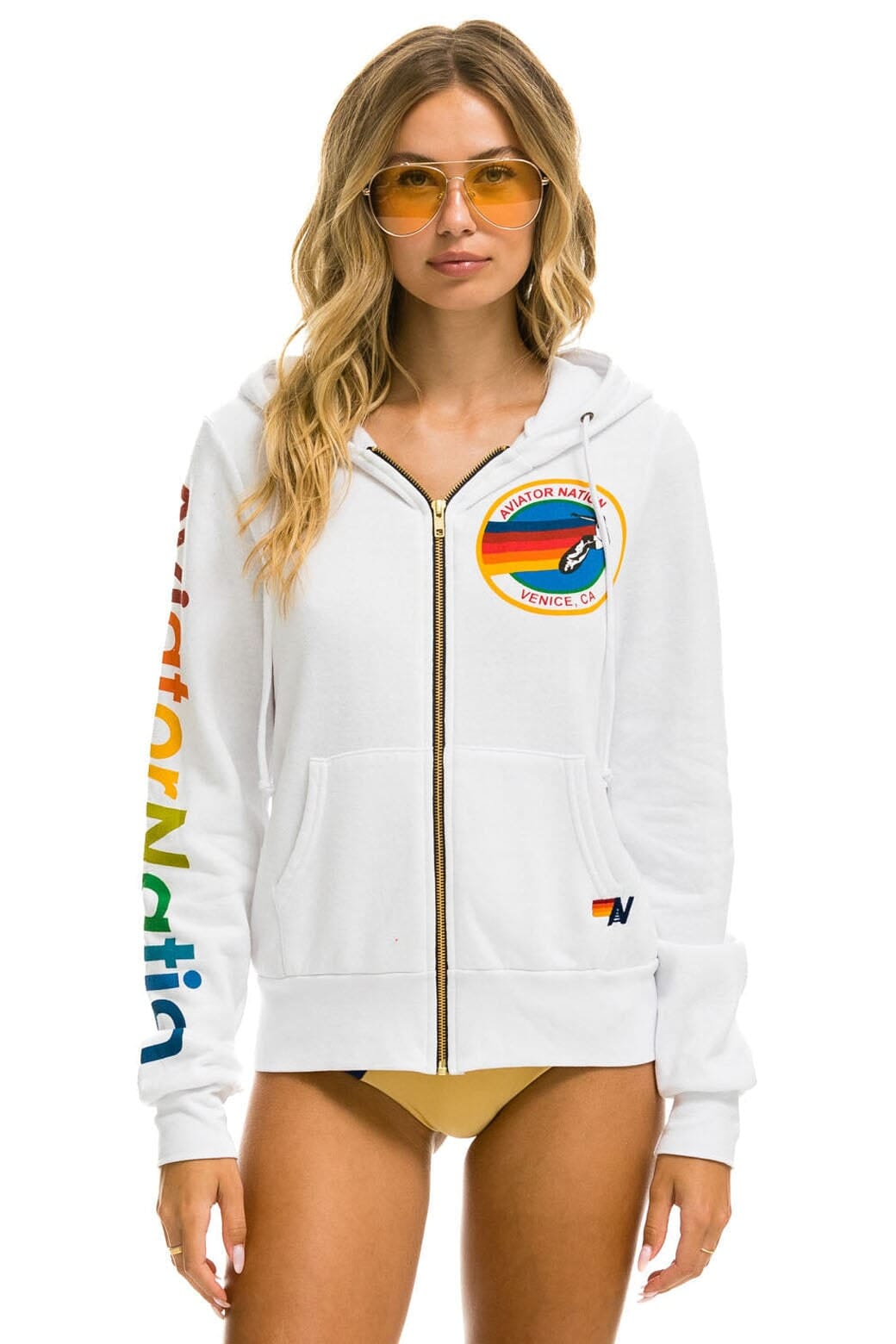 Classic AVIATOR NATION VENICE HOODIE - WHITE