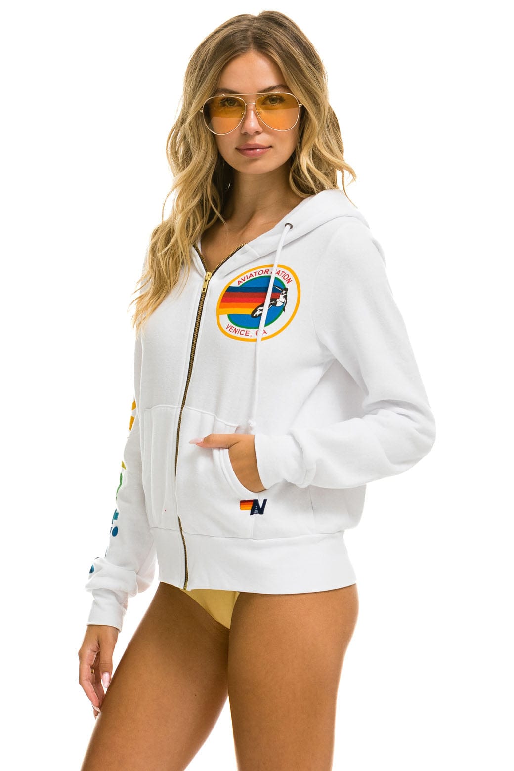Classic AVIATOR NATION VENICE HOODIE - WHITE