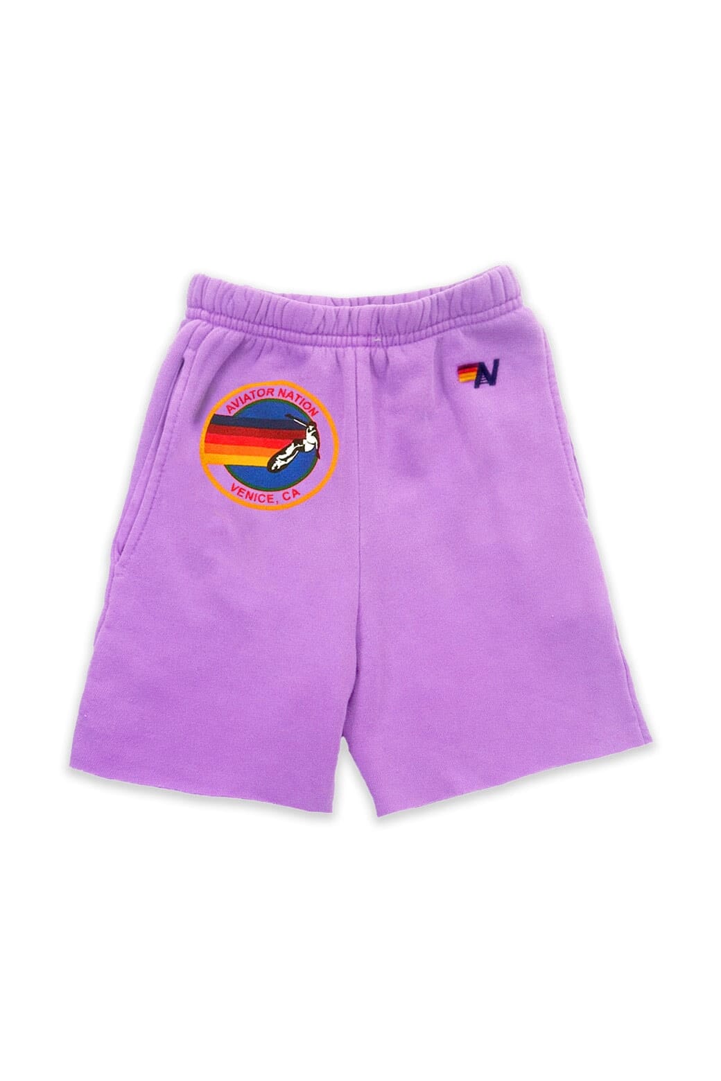 Classic AVIATOR NATION VENICE KIDS SWEATSHORTS - NEON PURPLE