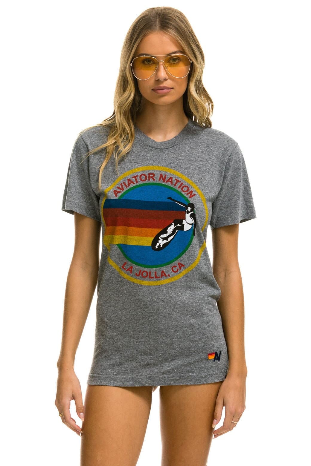 Classic AVIATOR NATION LA JOLLA TEE - HEATHER GREY