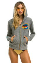 Classic AVIATOR NATION LA JOLLA ZIP HOODIE - HEATHER GREY