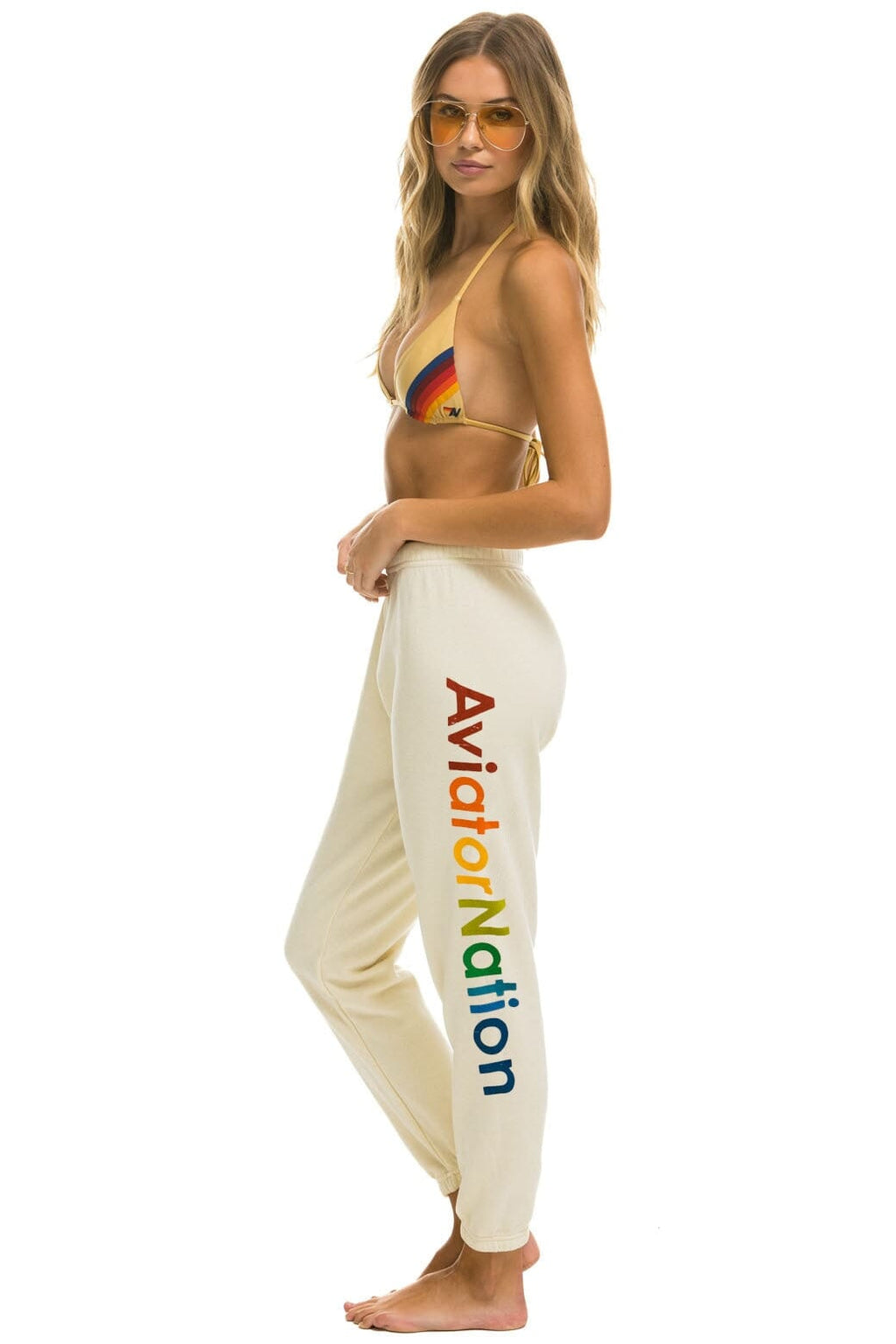 Classic AVIATOR NATION LAGUNA BEACH SWEATPANTS - VINTAGE WHITE