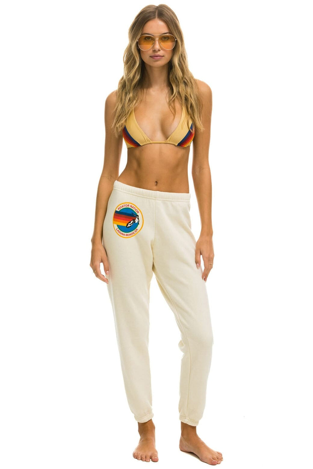 Classic AVIATOR NATION LAGUNA BEACH SWEATPANTS - VINTAGE WHITE