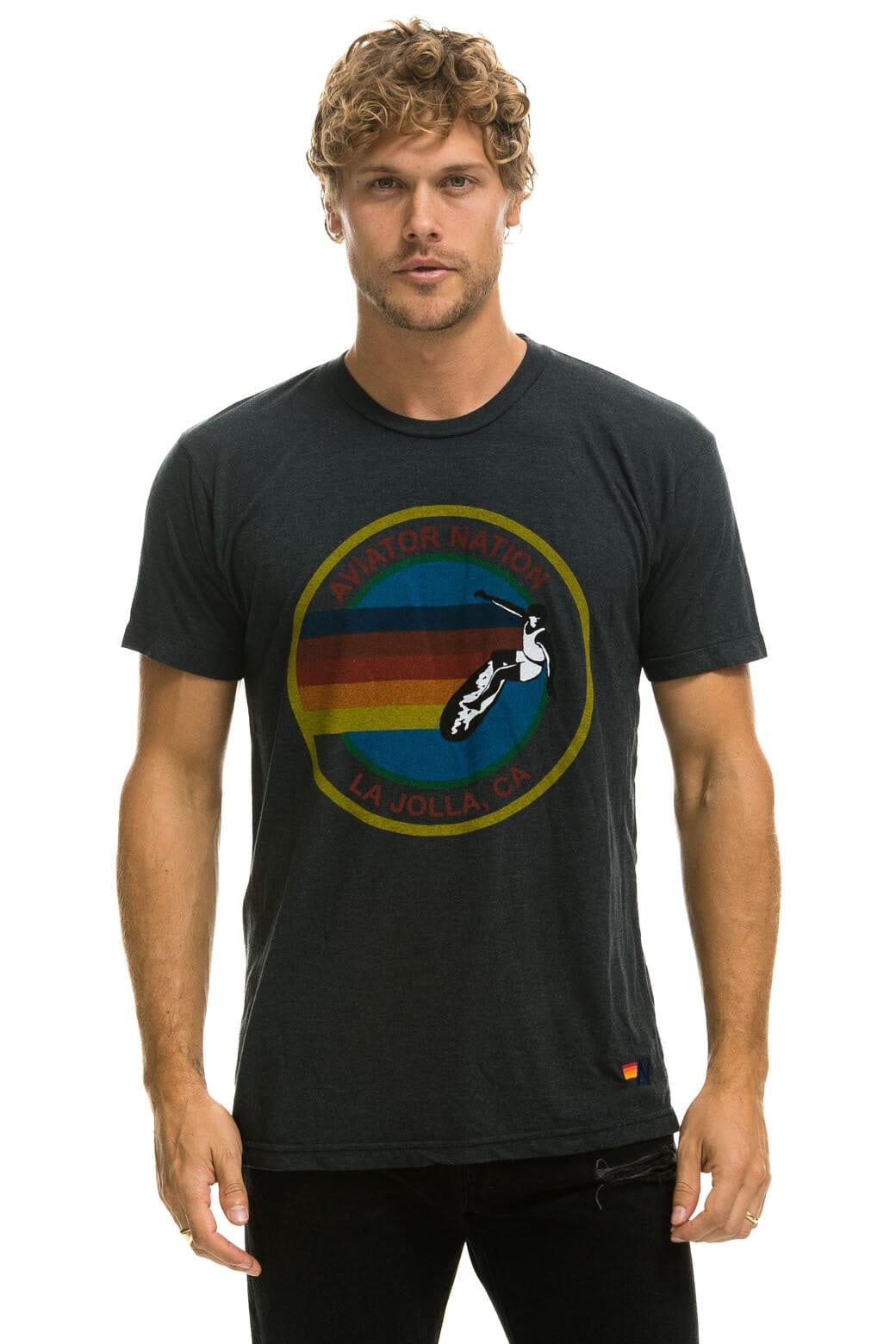 Classic AVIATOR NATION LA JOLLA TEE - CHARCOAL