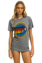 Classic AVIATOR NATION MALIBU CREW TEE SHIRT - HEATHER GREY