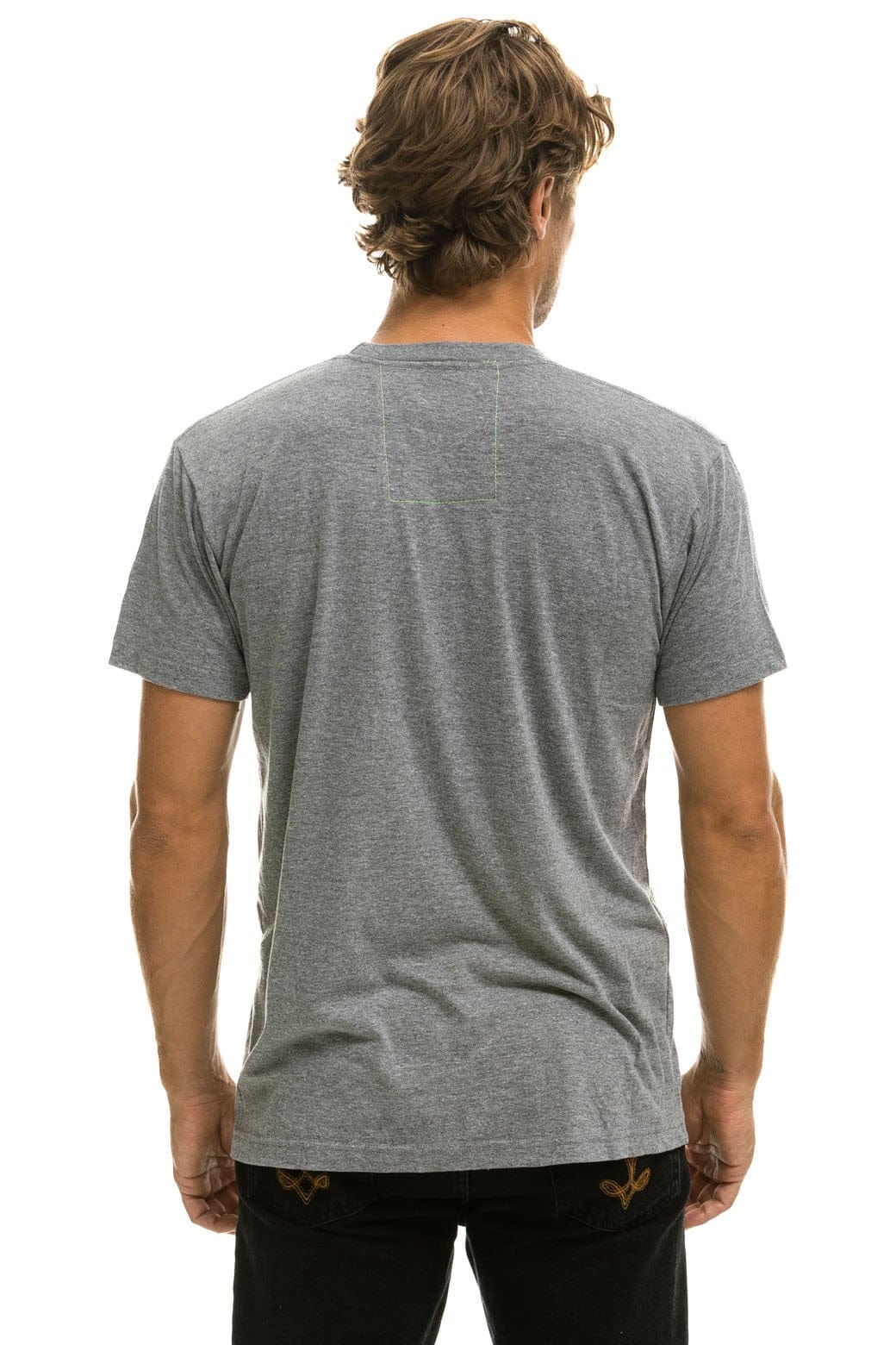 Classic AVIATOR NATION MALIBU CREW TEE SHIRT - HEATHER GREY