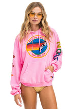 Classic AVIATOR NATION MALIBU RELAXED PULLOVER HOODIE - NEON PINK
