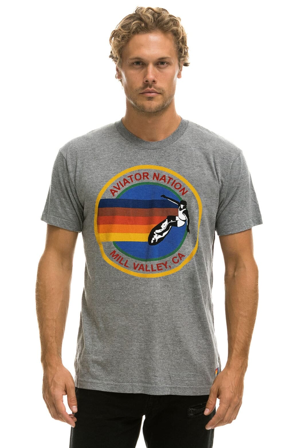 Classic AVIATOR NATION MILL VALLEY TEE - HEATHER GREY
