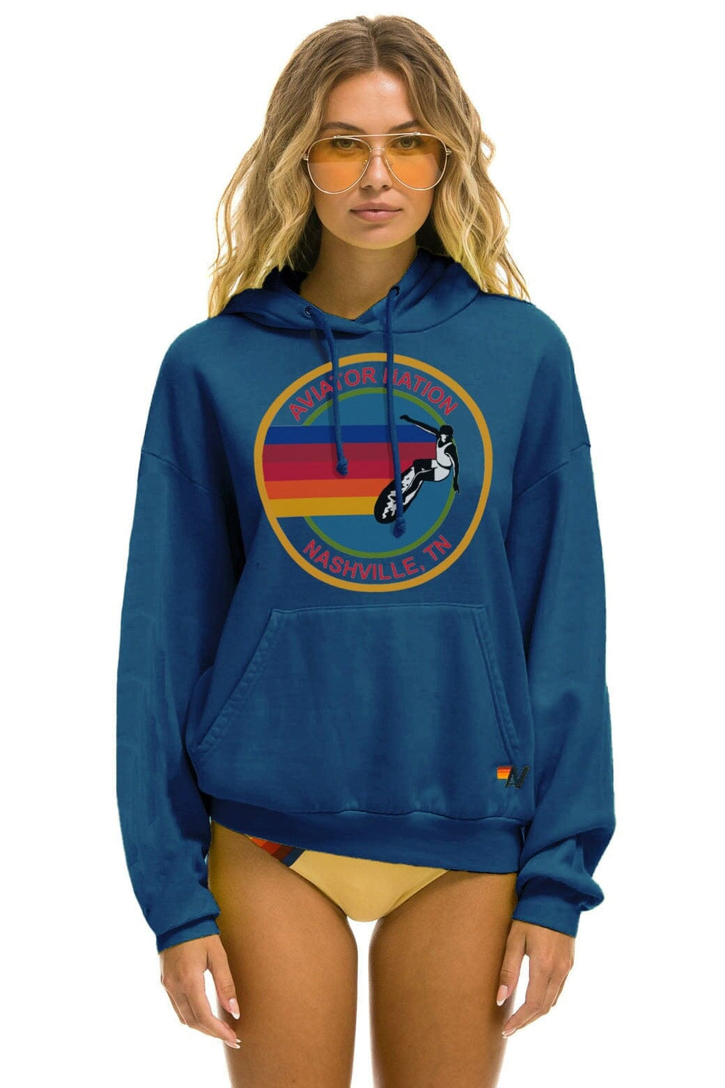 Classic AVIATOR NATION NASHVILLE RELAXED PULLOVER HOODIE - ROYAL