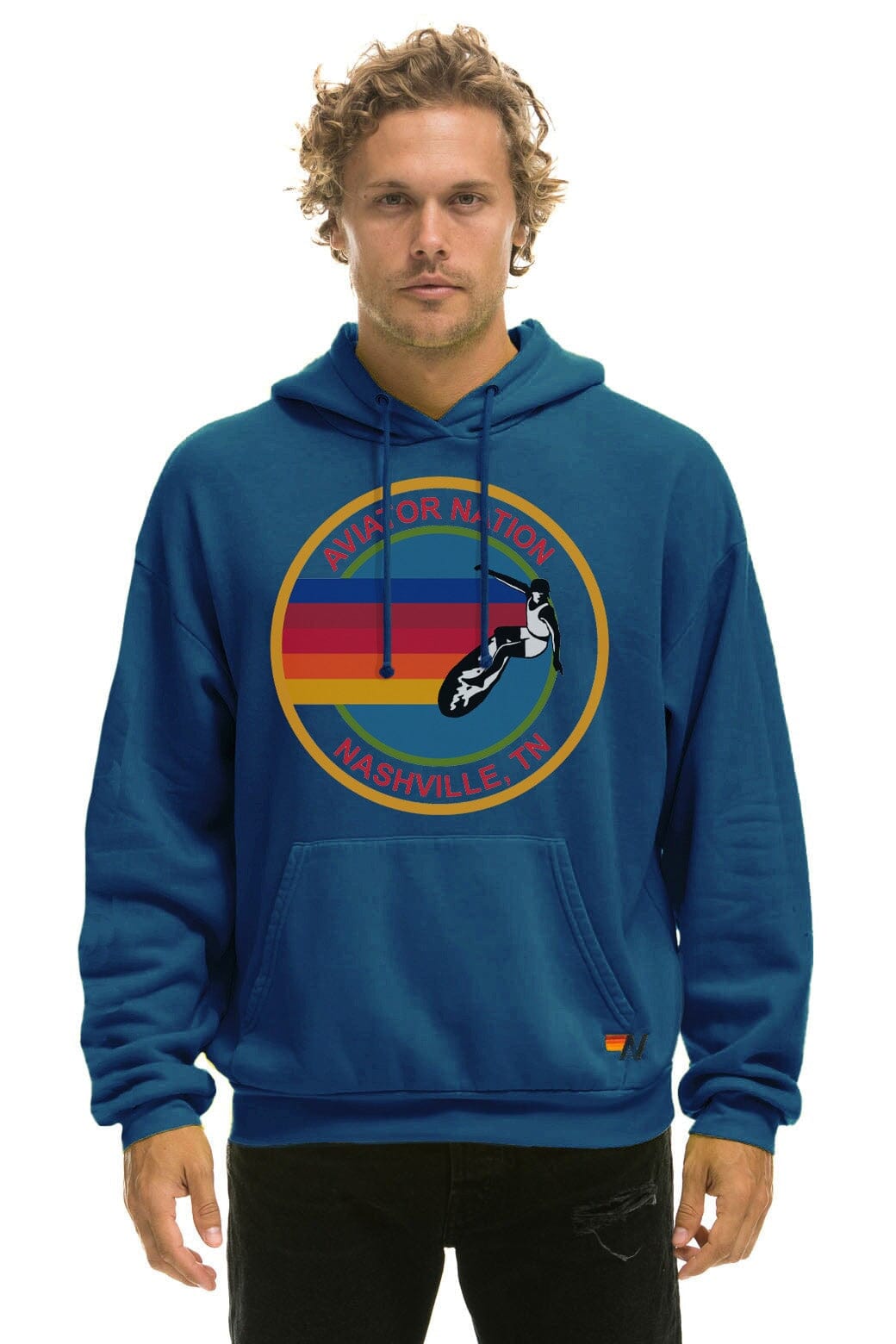 Classic AVIATOR NATION NASHVILLE RELAXED PULLOVER HOODIE - ROYAL