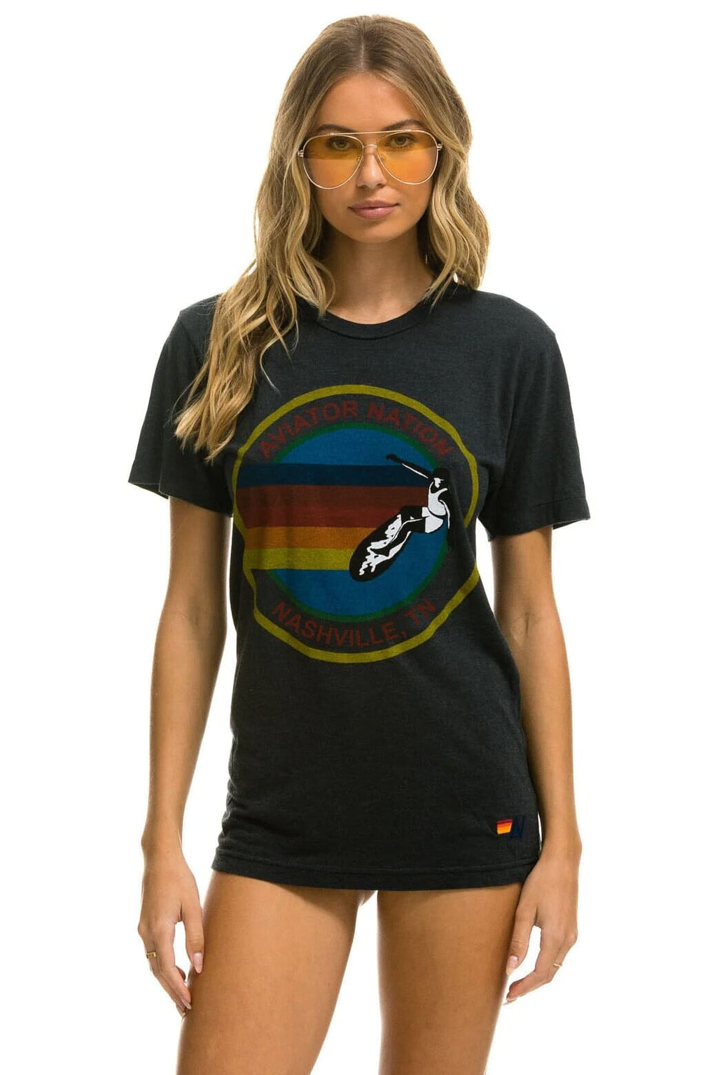 Classic AVIATOR NATION NASHVILLE TEE - CHARCOAL