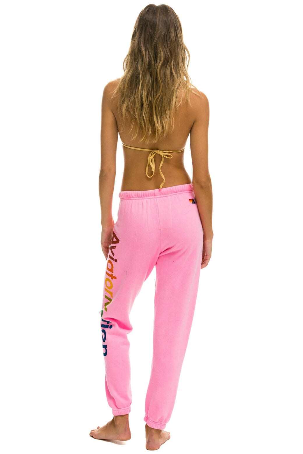 Classic AVIATOR NATION NEW YORK CITY SWEATPANTS - NEON PINK