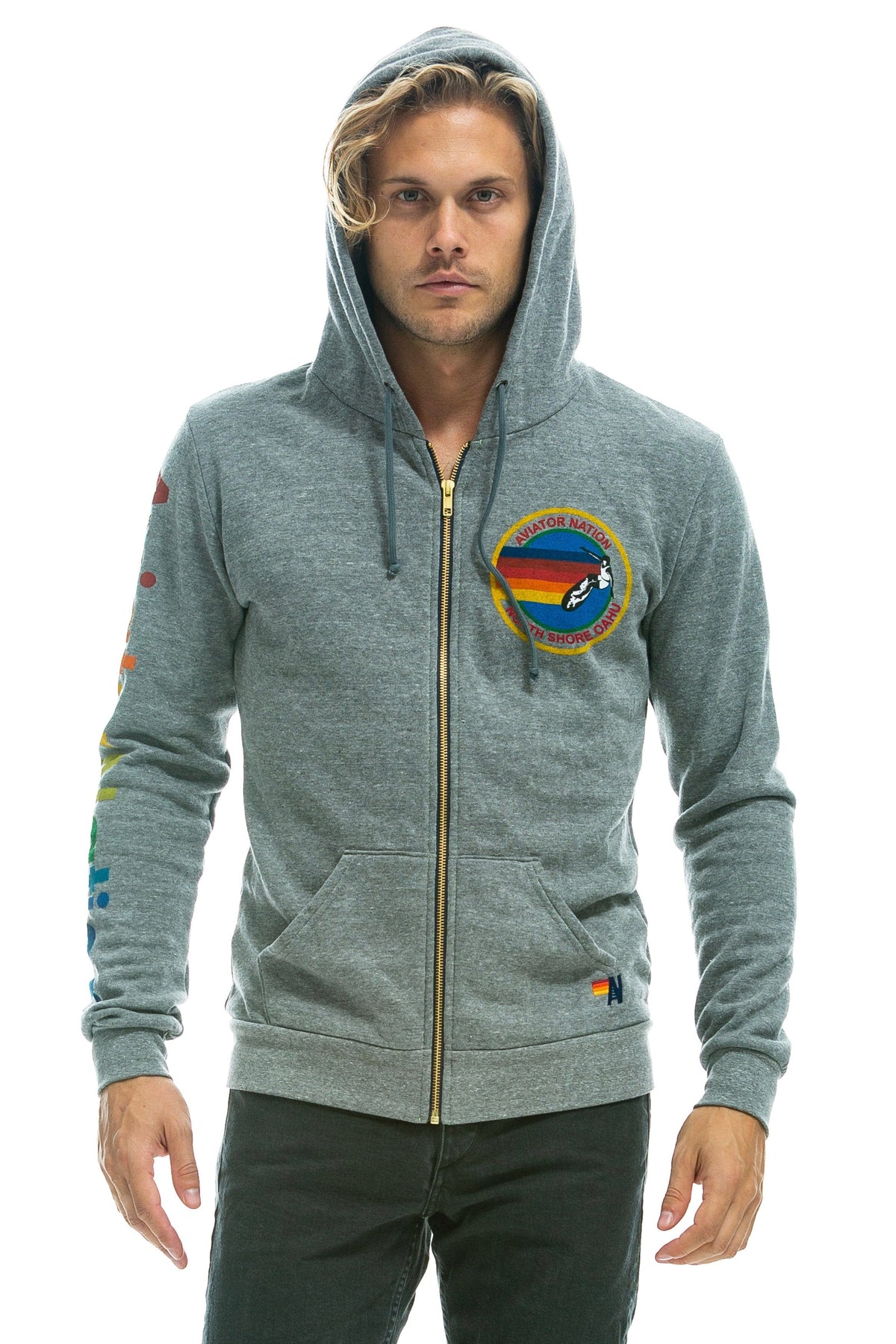 Classic AVIATOR NATION NORTH SHORE HOODIE - HEATHER GREY