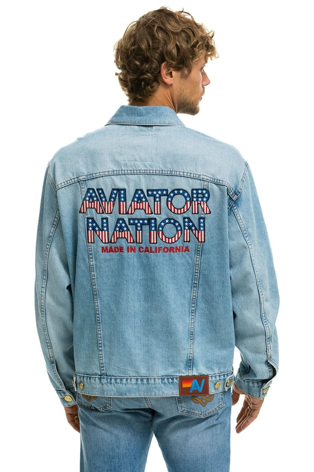 Classic AVIATOR NATION OVERSIZED CONCERT DENIM JACKET - SUPER LIGHT