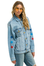 Classic AVIATOR NATION OVERSIZED CONCERT DENIM JACKET - SUPER LIGHT