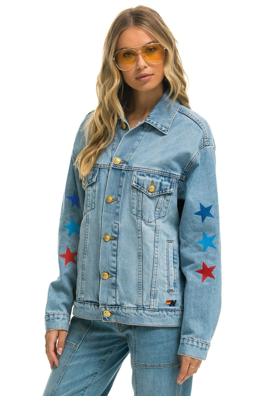 Classic AVIATOR NATION OVERSIZED CONCERT DENIM JACKET - SUPER LIGHT