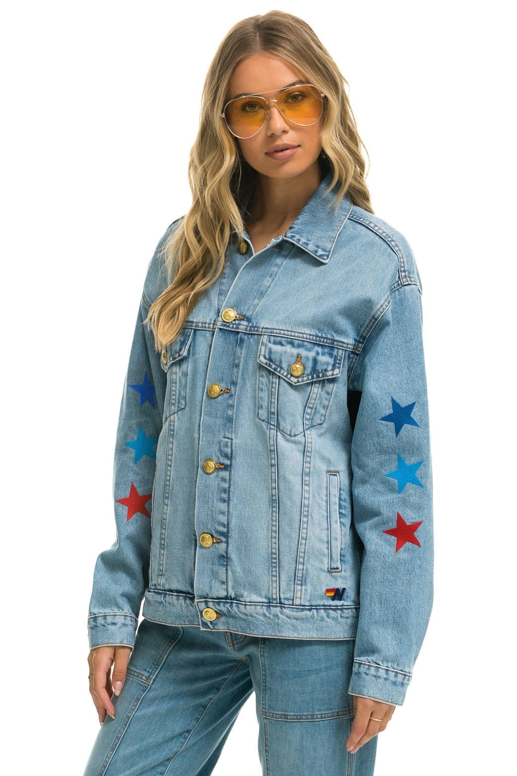 Classic AVIATOR NATION OVERSIZED CONCERT DENIM JACKET - SUPER LIGHT