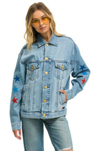 Classic AVIATOR NATION OVERSIZED CONCERT DENIM JACKET - SUPER LIGHT