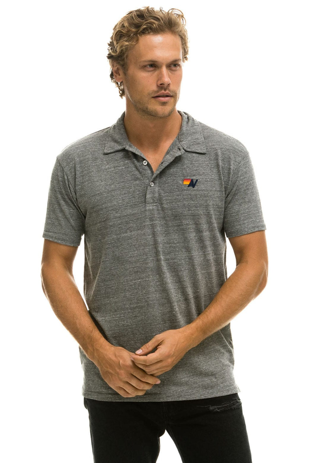 Classic AVIATOR NATION POLO - HEATHER GREY