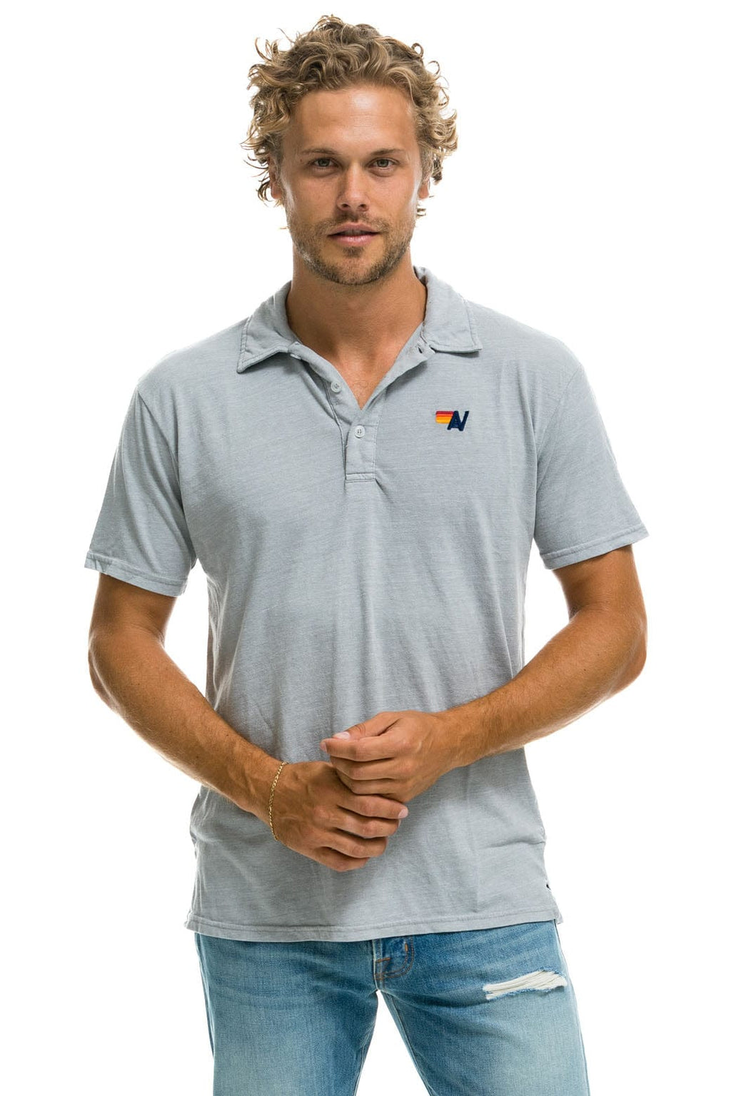 Classic AVIATOR NATION POLO - LIGHT GREY