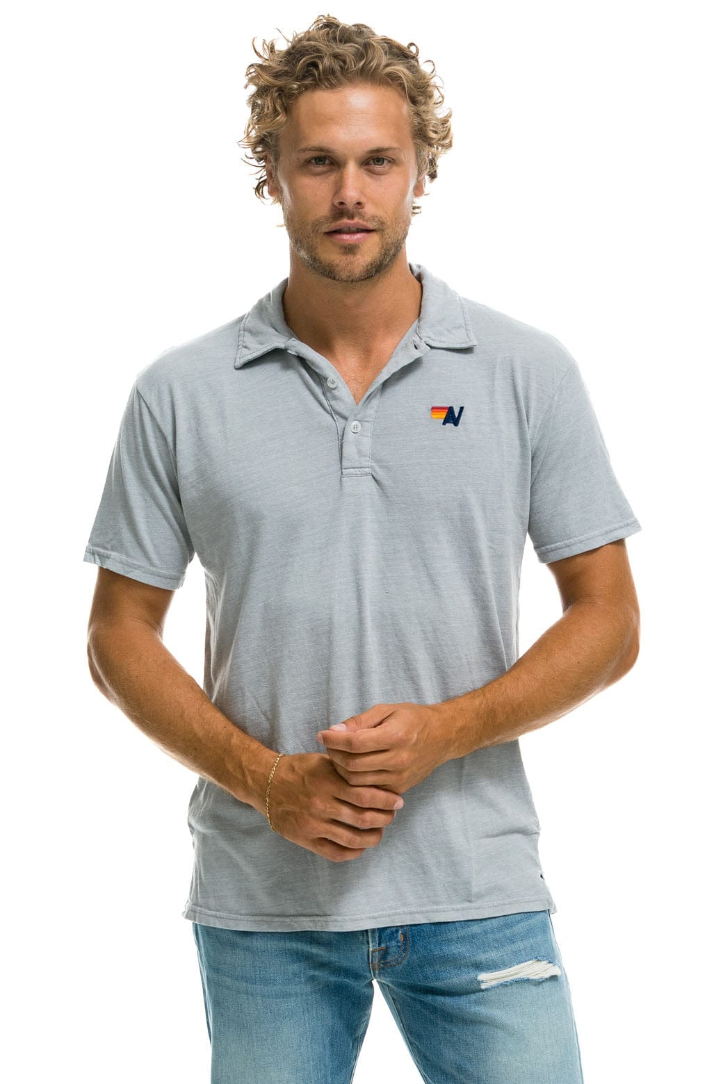 Classic AVIATOR NATION POLO - LIGHT GREY