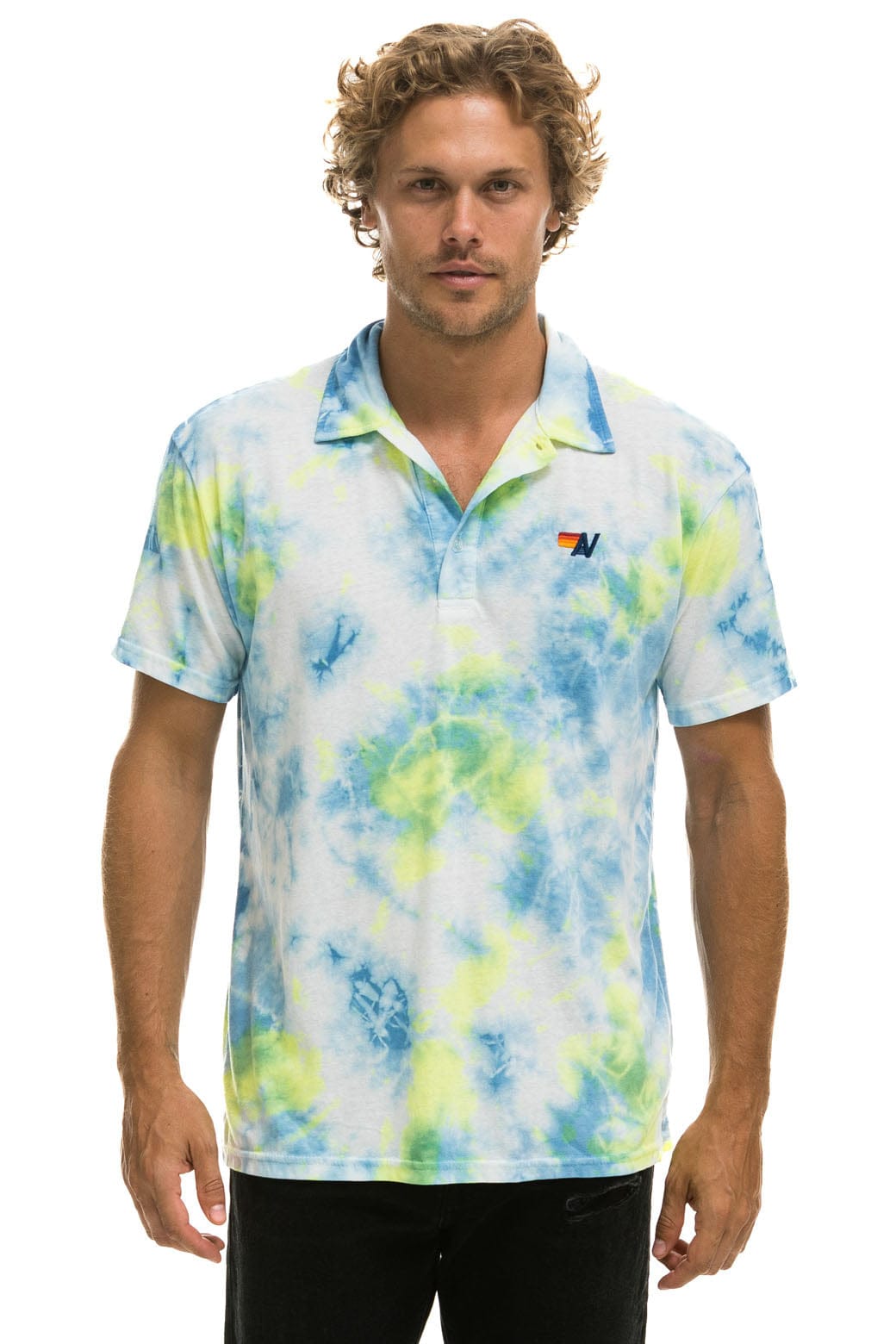 Classic AVIATOR NATION POLO - TIE DYE YELLOW
