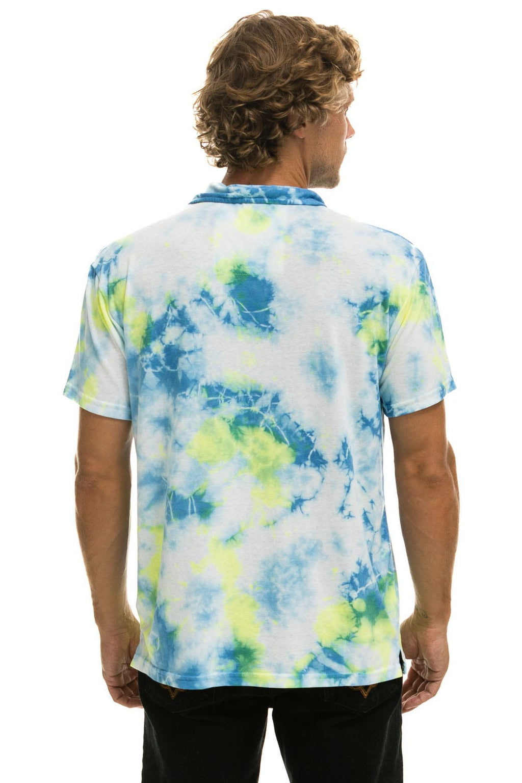 Classic AVIATOR NATION POLO - TIE DYE YELLOW