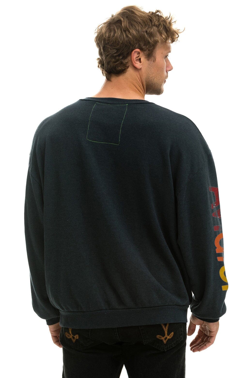 Classic AVIATOR NATION RELAXED VENICE CREW SWEATSHIRT - CHARCOAL