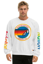 Classic AVIATOR NATION RELAXED VENICE CREW SWEATSHIRT - WHITE