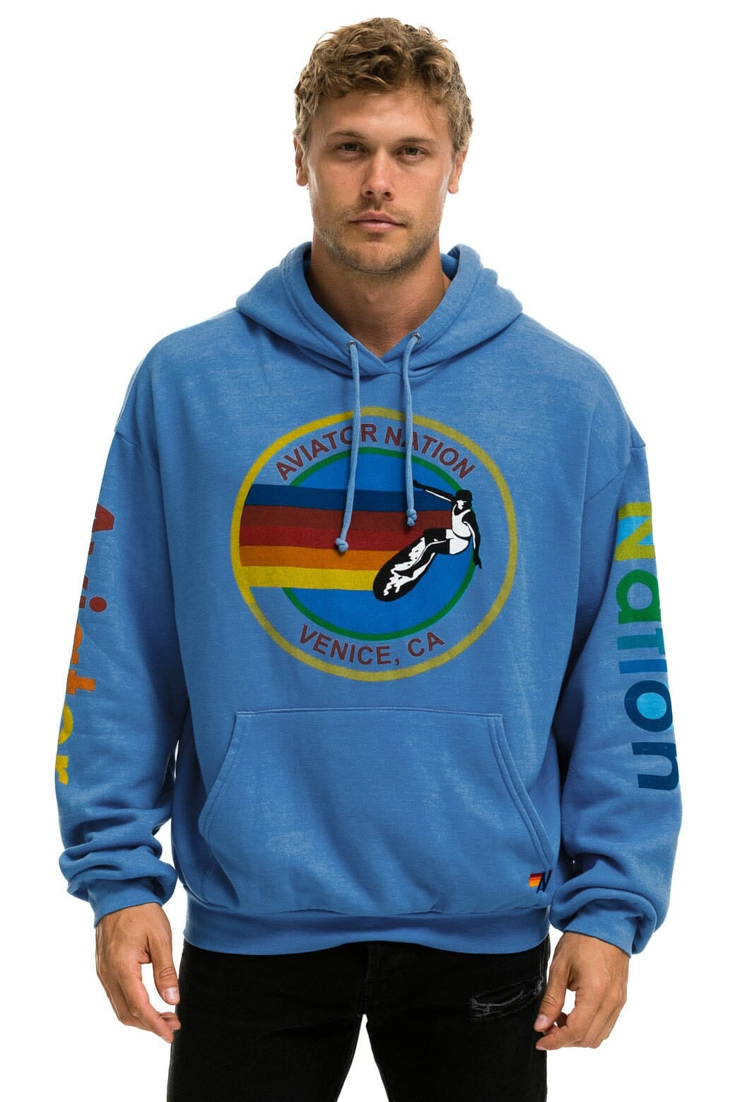 Classic AVIATOR NATION RELAXED VENICE PULLOVER HOODIE - COBALT