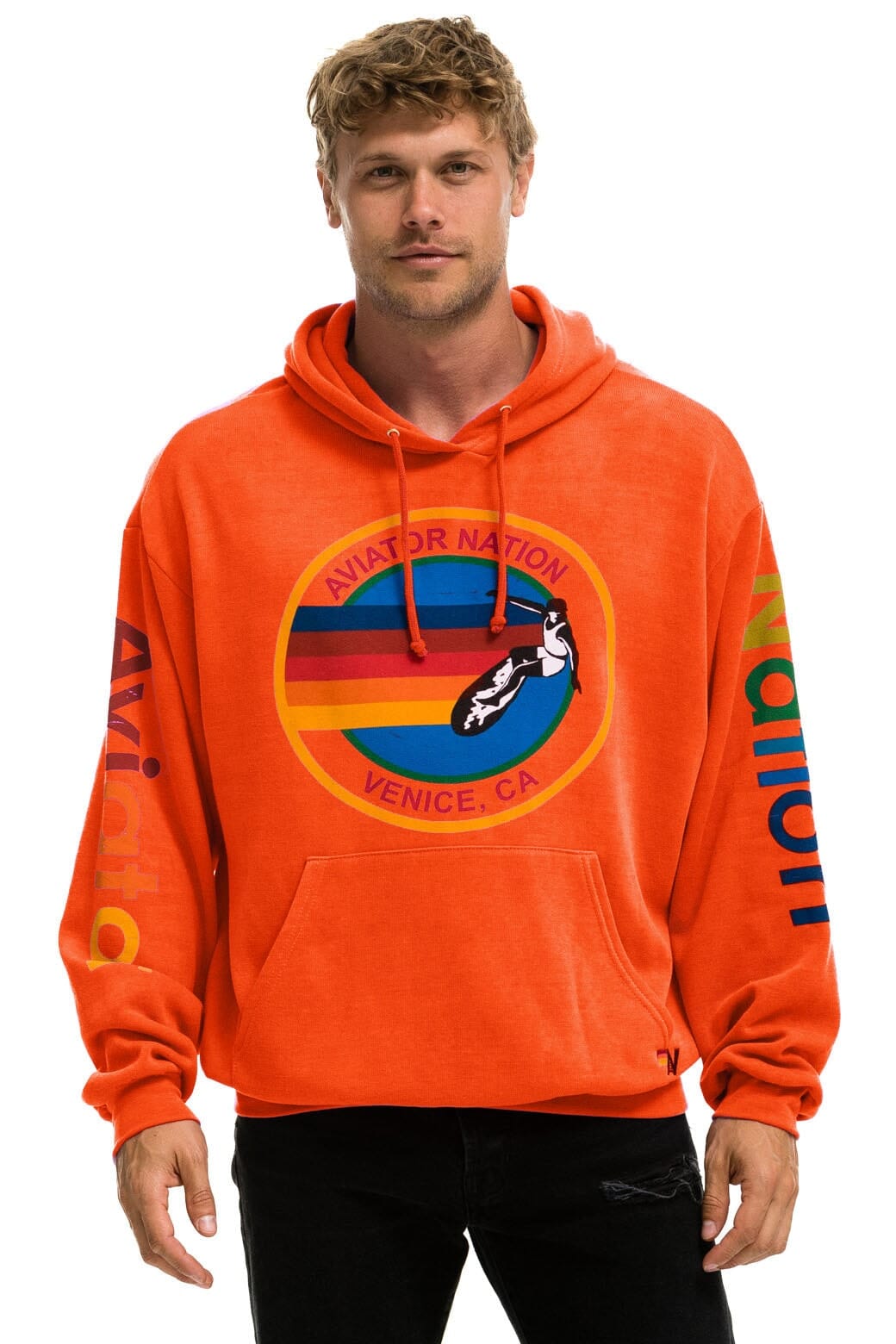 Classic AVIATOR NATION RELAXED VENICE PULLOVER HOODIE - ORANGE
