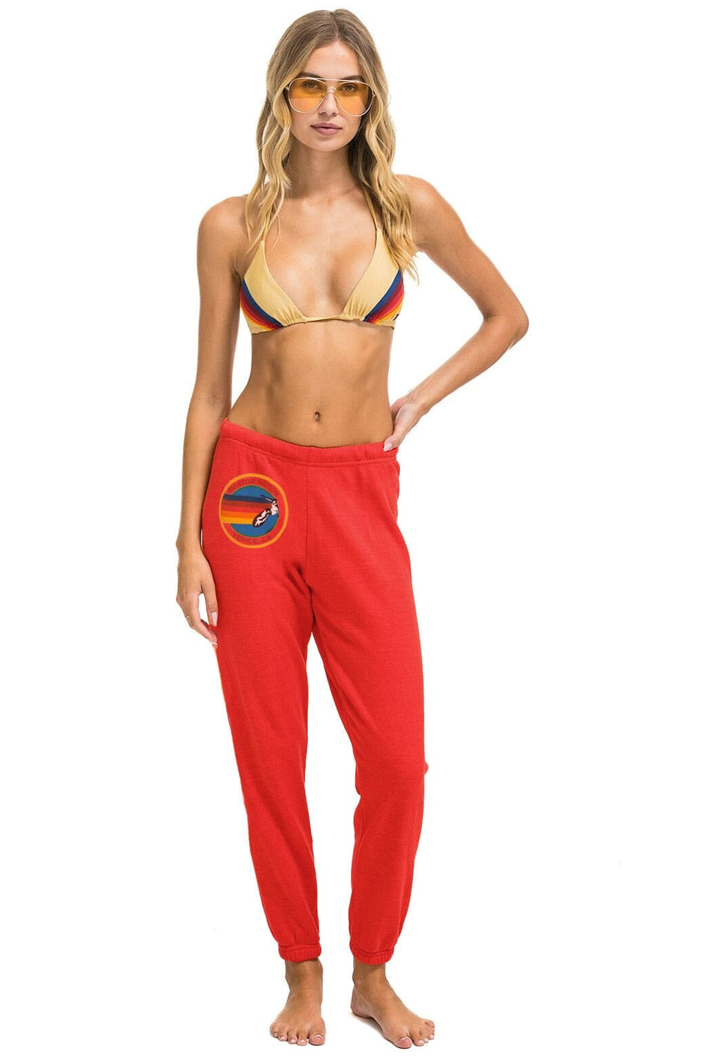 Classic AVIATOR NATION VENICE SWEATPANTS - RED