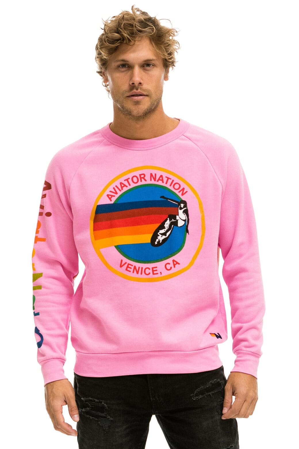 Classic AVIATOR NATION VENICE SWEATSHIRT - NEON PINK