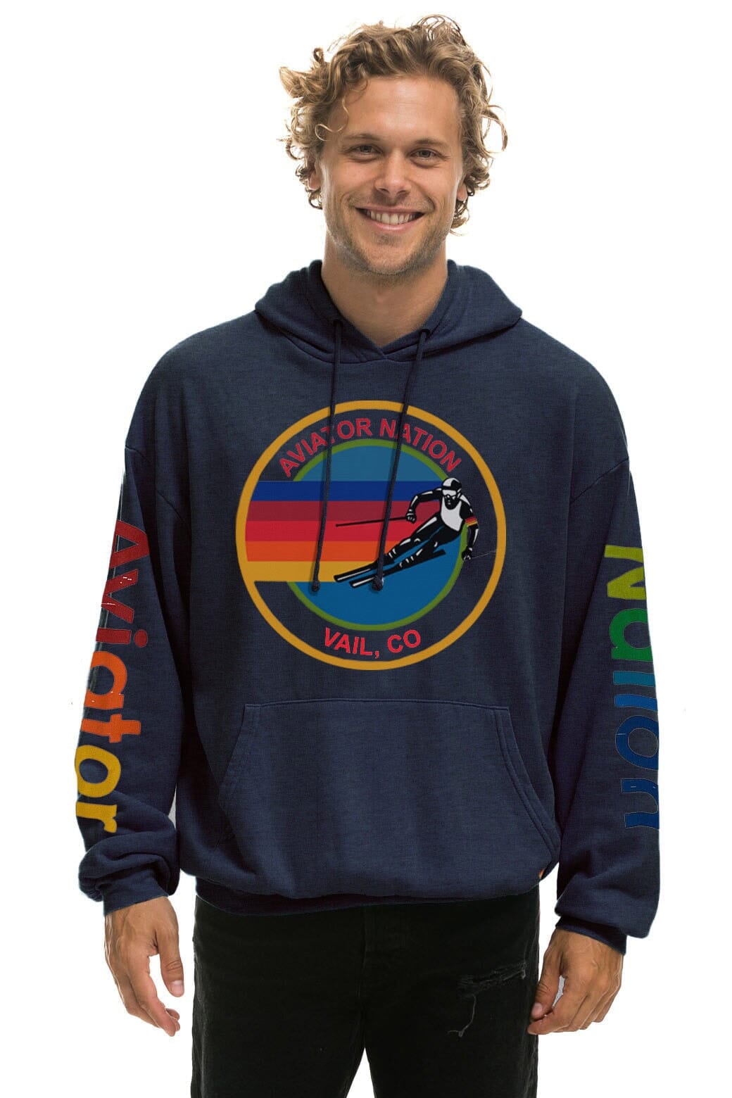 Classic AVIATOR NATION VAIL RELAXED PULLOVER HOODIE - NAVY