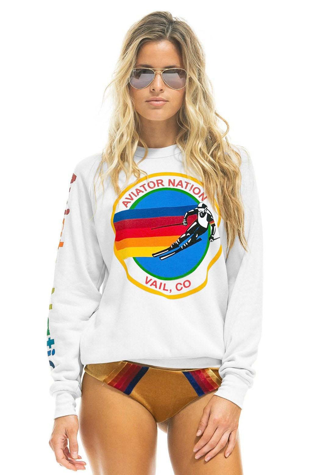 Classic AVIATOR NATION VAIL SWEATSHIRT - WHITE