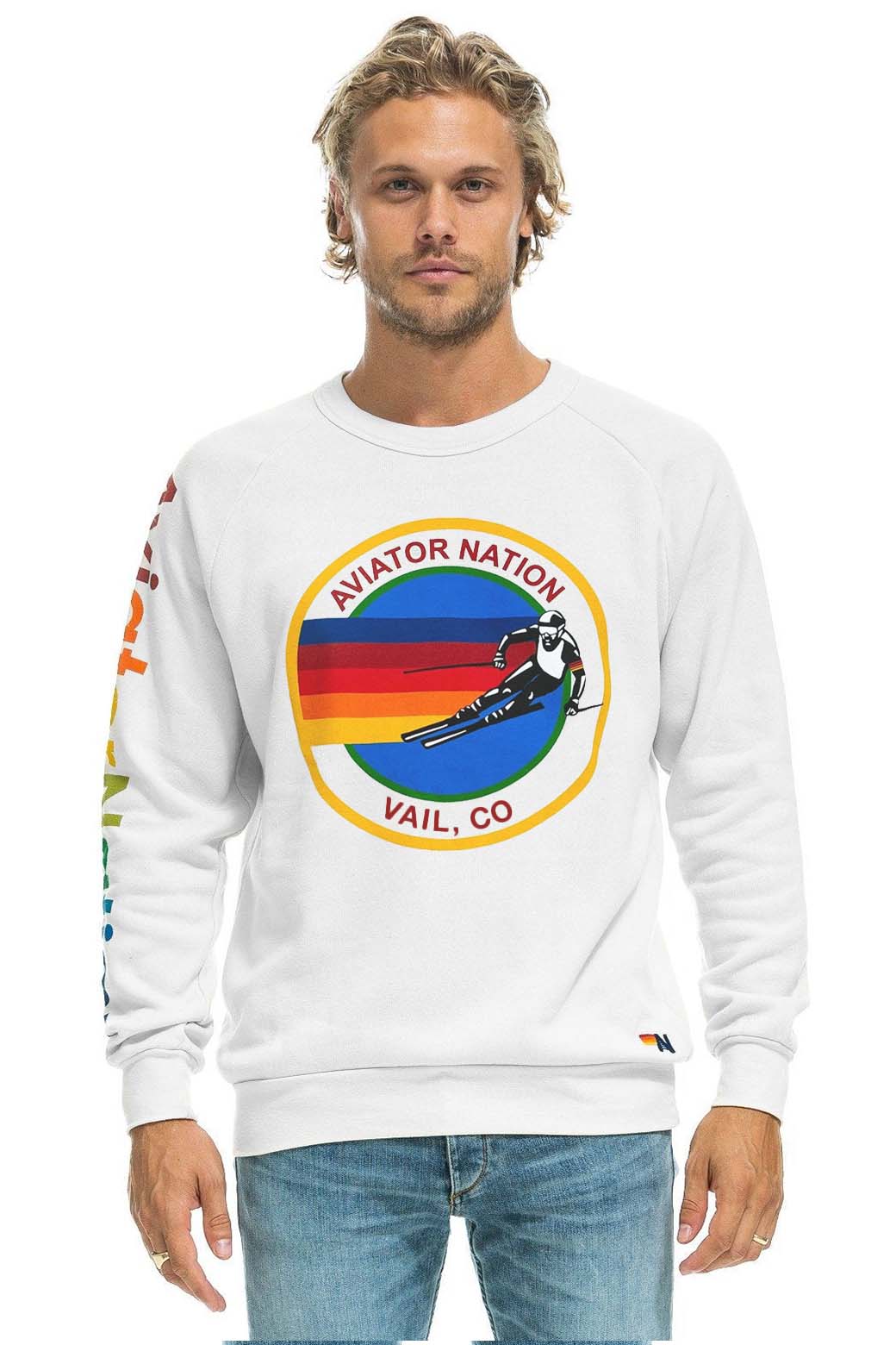 Classic AVIATOR NATION VAIL SWEATSHIRT - WHITE