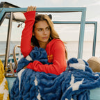 Classic Aviator Nation x Lola Blanket - Blue White Bolt