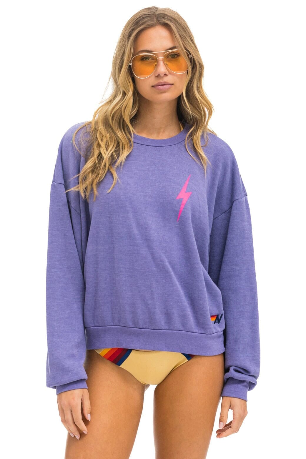 Classic BOLT 2 RELAXED CREW SWEATSHIRT - LAVENDER NEON PINK