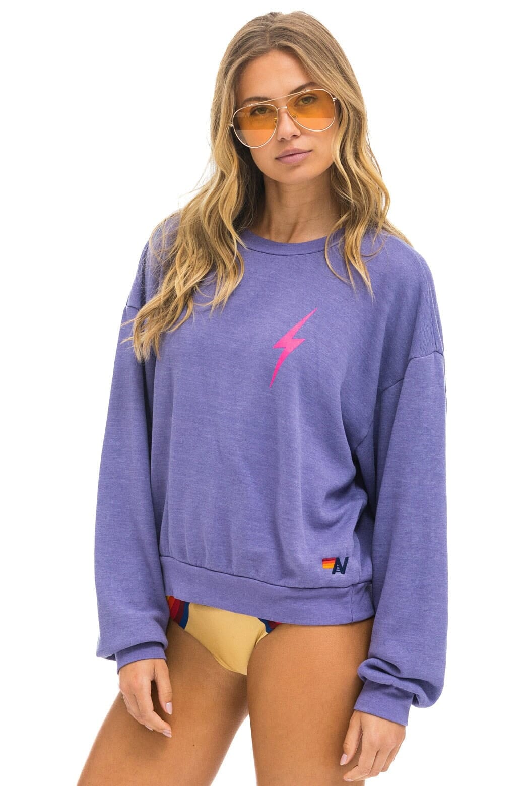 Classic BOLT 2 RELAXED CREW SWEATSHIRT - LAVENDER NEON PINK